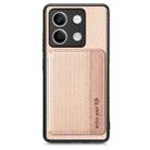 For Redmi Note 13 5G Carbon Fiber Magnetic Card Bag Phone Case(Khaki) - 1