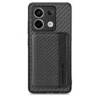 For Redmi Note 13 Pro 5G Carbon Fiber Magnetic Card Bag Phone Case(Black) - 1