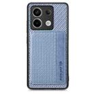 For Redmi Note 13 Pro 5G Carbon Fiber Magnetic Card Bag Phone Case(Blue) - 1