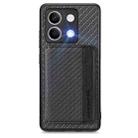 for Redmi Note 13 4G Carbon Fiber Magnetic Card Bag Phone Case(Black) - 1