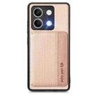 for Redmi Note 13 4G Carbon Fiber Magnetic Card Bag Phone Case(Khaki) - 1