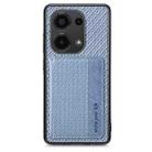 For Redmi Note 13 Pro 4G Carbon Fiber Magnetic Card Bag Phone Case(Blue) - 1
