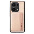 For Redmi Note 13 Pro 4G Carbon Fiber Magnetic Card Bag Phone Case(Khaki) - 1