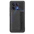 For Xiaomi Poco X6 Pro Carbon Fiber Magnetic Card Bag Phone Case(Black) - 1