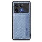 For Xiaomi Poco X6 Pro Carbon Fiber Magnetic Card Bag Phone Case(Blue) - 1