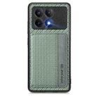 For Xiaomi Poco X6 Pro Carbon Fiber Magnetic Card Bag Phone Case(Green) - 1