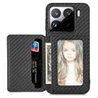 For Xiaomi 15 Carbon Fiber Magnetic Card Bag Phone Case(Black) - 2