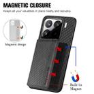 For Xiaomi 15 Carbon Fiber Magnetic Card Bag Phone Case(Black) - 3