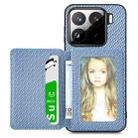 For Xiaomi 15 Carbon Fiber Magnetic Card Bag Phone Case(Blue) - 2