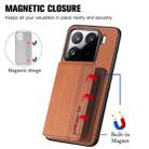For Xiaomi 15 Carbon Fiber Magnetic Card Bag Phone Case(Brown) - 3