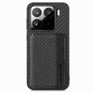 For Xiaomi 15 Pro Carbon Fiber Magnetic Card Bag Phone Case(Black) - 1