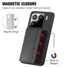 For Xiaomi 15 Pro Carbon Fiber Magnetic Card Bag Phone Case(Black) - 3