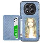 For Redmi Note 14 5G Carbon Fiber Magnetic Card Bag Phone Case(Blue) - 2