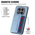 For Redmi Note 14 5G Carbon Fiber Magnetic Card Bag Phone Case(Blue) - 3