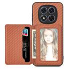 For Redmi Note 14 Pro 5G Carbon Fiber Magnetic Card Bag Phone Case(Brown) - 2