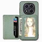 For Redmi Note 14 Pro 5G Carbon Fiber Magnetic Card Bag Phone Case(Green) - 2