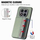For Redmi Note 14 Pro 5G Carbon Fiber Magnetic Card Bag Phone Case(Green) - 3