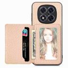 For Redmi Note 14 Pro 5G Carbon Fiber Magnetic Card Bag Phone Case(Khaki) - 2