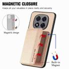 For Redmi Note 14 Pro 5G Carbon Fiber Magnetic Card Bag Phone Case(Khaki) - 3