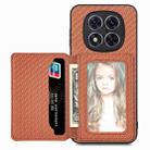 For Redmi Note 14 Pro+ 5G Carbon Fiber Magnetic Card Bag Phone Case(Brown) - 2