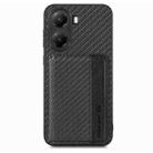 For Redmi Turbo 4 Carbon Fiber Magnetic Card Bag Phone Case(Black) - 2