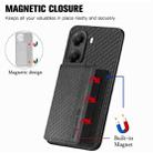 For Redmi Turbo 4 Carbon Fiber Magnetic Card Bag Phone Case(Black) - 3