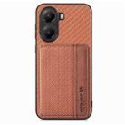 For Redmi Turbo 4 Carbon Fiber Magnetic Card Bag Phone Case(Brown) - 2