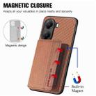 For Redmi Turbo 4 Carbon Fiber Magnetic Card Bag Phone Case(Brown) - 3