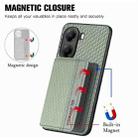 For Redmi Turbo 4 Carbon Fiber Magnetic Card Bag Phone Case(Green) - 3