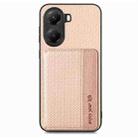 For Redmi Turbo 4 Carbon Fiber Magnetic Card Bag Phone Case(Khaki) - 2
