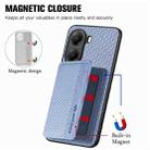 For Xiaomi Poco X7 Pro Carbon Fiber Magnetic Card Bag Phone Case(Blue) - 3
