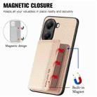 For Xiaomi Poco X7 Pro Carbon Fiber Magnetic Card Bag Phone Case(Khaki) - 3