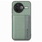 For Redmi K80 / Poco F7 Pro Carbon Fiber Magnetic Card Bag Phone Case(Green) - 2