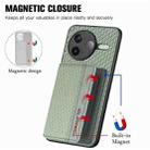 For Redmi K80 / Poco F7 Pro Carbon Fiber Magnetic Card Bag Phone Case(Green) - 3