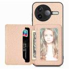 For Redmi K80 / Poco F7 Pro Carbon Fiber Magnetic Card Bag Phone Case(Khaki) - 1