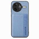 For Redmi K80 Pro / Poco F7 Ultra Carbon Fiber Magnetic Card Bag Phone Case(Blue) - 2