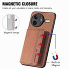 For Redmi K80 Pro / Poco F7 Ultra Carbon Fiber Magnetic Card Bag Phone Case(Brown) - 3