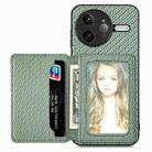 For Redmi K80 Pro / Poco F7 Ultra Carbon Fiber Magnetic Card Bag Phone Case(Green) - 1
