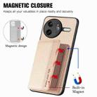 For Redmi K80 Pro / Poco F7 Ultra Carbon Fiber Magnetic Card Bag Phone Case(Khaki) - 3