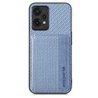 For Oneplus Nord CE2 Lite 5G Carbon Fiber Magnetic Card Bag Phone Case(Blue) - 1