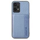 For OnePlus Nord CE2 Lite 5G Carbon Fiber Magnetic Card Bag Phone Case(Blue) - 2