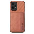 For OnePlus Nord CE2 Lite 5G Carbon Fiber Magnetic Card Bag Phone Case(Brown) - 2