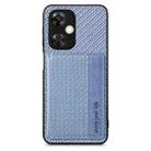 For OnePlus Nord CE 3 Lite Carbon Fiber Magnetic Card Bag Phone Case(Blue) - 2