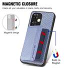 For OnePlus Nord CE 3 Lite Carbon Fiber Magnetic Card Bag Phone Case(Blue) - 3