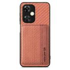 For Oneplus Nord CE 3 Lite Carbon Fiber Magnetic Card Bag Phone Case(Brown) - 1