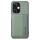 For Oneplus Nord CE 3 Lite Carbon Fiber Magnetic Card Bag Phone Case(Green) - 1