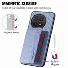 For OnePlus 13 Carbon Fiber Magnetic Card Bag Phone Case(Blue) - 3