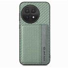 For OnePlus 13 Carbon Fiber Magnetic Card Bag Phone Case(Green) - 2