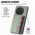 For OnePlus 13 Carbon Fiber Magnetic Card Bag Phone Case(Green) - 3