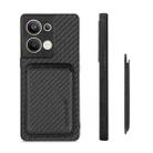 For OPPO Reno9 Pro+ Carbon Fiber Leather Card Magsafe Phone Case(Black) - 3